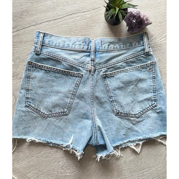 Madewell The Momjean Shorts Size 27 High Rise Denim Distressed Cutoff Vintage - Picture 10 of 10